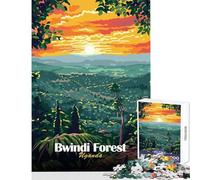Puzzle per adulti 1000 pezzi Foresta di Bwindi Uganda Paesaggio Arte Decorazione per la casa Giocattoli Idee regalo Gioco rompicapo Migliora l'amore tra coppie dimensioni 38x52cm