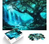 puzzle per adulti 1000 pezzi Foresta magica ciano Fatto di cartone Adatto a persone dai 14 anni in su Vacanze a casa: ammazzare il tempo Regali di giochi impegnativi misurare:38x52cm
