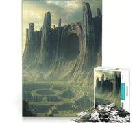 Puzzle per adulti 1000 pezzi, Fortezza Desolata Aliena, Gioco Divertente, Rilassante Intellettualmente, Migliora l'Amore tra le Coppie 38x52cm