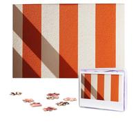 Puzzle per adulti, 1000 pezzi, foto personalizzate, puzzle a strisce arancioni e bianche, con borsa portaoggetti, puzzle sfidante per la decorazione della casa, matrimonio in famiglia