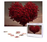 Puzzle per adulti 1000 pezzi foto personalizzate puzzle rosa a forma di cuore albero puzzle con borsa portaoggetti puzzle sfidante per la decorazione della casa matrimonio di famiglia