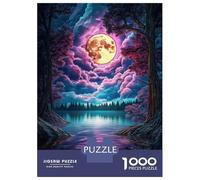 Puzzle Per Adulti 1000 Pezzi Full Moon Over Lake Puzzle Rompicapo Gioco Difficile Regali Difficili Per Amici E Familiari 38x26cm/1000pcs
