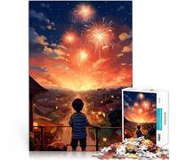 Puzzle per adulti 1000 pezzi Fuochi d'artificio in fiore Fatto di cartone per età 14+ Giochi rilassanti Migliorare l'amore tra le coppie misurare：26x38cm/10.24 x 14.96pollice