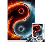 Puzzle per adulti 1000 pezzi Fuoco e ghiaccio Yin Yang Giocattoli antistress Regalo di compleanno Gioco educativo Migliora l'amore tra coppie Dimensioni 38x26cm