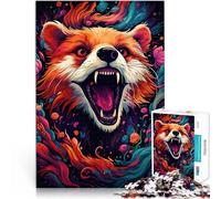 Puzzle per adulti, 1000 pezzi, furioso panda rossa, decorazione perfetta per adolescenti dai 14 anni, 26 x 38 cm