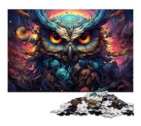 Puzzle per adulti 1000 pezzi futuristici colorati psichedelici gufo decorazione per la casa puzzle regali di Natale 1000 pezzi (75x50 cm)