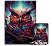 Puzzle per adulti 1000 pezzi Futuro colorato Gufo psichedelico Puzzle impossibili per adulti Sfida mentale Regalo perfetto per adolescenti e arredamento per la casa 1000 pezzi (75x50 cm)