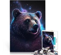 Puzzle per adulti 1000 pezzi Galaxy Animali Orso Marrone Puzzle tagliato con precisione Migliora la memoria per e adolescente età 14 anni e oltre 26x38cm