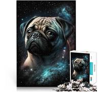 Puzzle per adulti 1000 pezzi Galaxy Colour Pug Puzzle tagliato con precisione 26x38cm Sollievo dello Stress Staycation Uccidere il Tempo