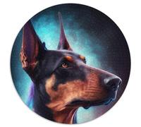 Puzzle per adulti 1000 pezzi Galaxy Doberman, puzzle rotondo da 1000 pezzi, gioco interattivo per famiglie, adatto dai 14 anni in su (67,5x67,5cm)