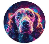 Puzzle per adulti 1000 pezzi Galaxy Dog 1000 pezzi Puzzle rotondo Regali per adulti e famiglie Attività, regalo fai da te per la casa 67,5x67,5 cm