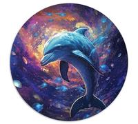 Puzzle per adulti 1000 pezzi Galaxy Dolphin, puzzle rotondo, gioco interattivo per famiglie, rompicapo, giocattolo educativo (67,5x67,5 cm)