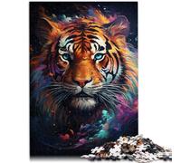 Puzzle per adulti, 1000 pezzi, Galaxy Tiger compito di pensiero 50 x 70 cm, per alleviare lo stress, sfida difficile per adolescenti dai 14 anni in su
