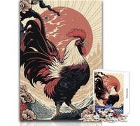 Puzzle per adulti 1000 pezzi Gallo Ukiyo E Giochi educativi rilassanti per imparare il giapponese Regali di Babbo Natale segreto (dimensioni 50x75cm)