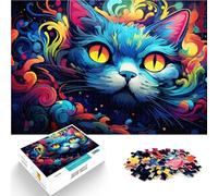 Puzzle per adulti 1000 pezzi gatti colorati gioco impegnativo sfida per l'intelligenza cerebrale giocattolo avvincente per bambini dai 14 anni in su, 50 x 70 cm