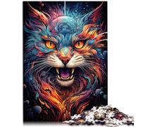 Puzzle per adulti, 1000 pezzi, gatti demoniaci cosmici, compito di pensiero, 50 x 75 cm, collezione di artisti, belle arti per adolescenti dai 14 anni in su