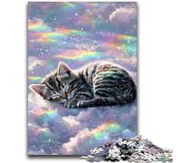 Puzzle per adulti 1000 pezzi Gattino sognante Antistress Sfida difficile Adatto per la decorazione della scrivania 26x38cm