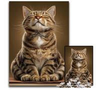 Puzzle per adulti 1000 pezzi Gatto arancione che scatta selfie Puzzle in legno Decorazioni per la casa Giocattoli per sfide familiari per uomini Donne Anziani Senior 50X75CM