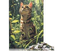 Puzzle per adulti 1000 pezzi Gatto carino nell'erba Puzzle per adulti per giochi educativi Decorazione per la casa 1000 pezzi (75x50 cm)