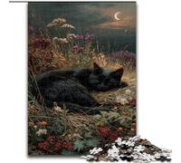 Puzzle per adulti,1000 pezzi,Gatto che dorme tra i fiori Puzzle per adulti,1000 pezzi,attività per rafforzare il legame familiare,regalo per la casa,gioco di ruolo per la famiglia (50x75cm)