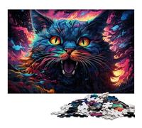 Puzzle per adulti 1000 pezzi Gatto colorato Ogni pezzo è unico Gioco stimolante e divertente per tutta la famiglia 1000 pezzi (75x50 cm)