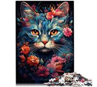 Puzzle per Adulti 1000 pezzi Gatto Esotico colorato Decorazione della Casa Puzzle Giocattoli Analisi e logica per Adolescenti dai 14 Anni e oltre 26x38cm