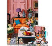 Puzzle per adulti 1000 pezzi Gatto nero sul divano Puzzle per adulti giochi educativi Decorazione per la casa Decorazioni e regali unici 75x50cm