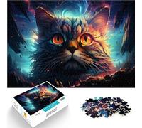 Puzzle per adulti 1000 pezzi gatto pianeta colorato decorazione della casa puzzle 26x38cm compleanno e regali unici