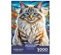 Puzzle Per Adulti 1000 Pezzi - Gatto Ragdoll Difficile | Gioco Relax Anti-Stress Con Stampa Nitida | Decorazione Unica Per Appassionati 70x50cm/1000pcs