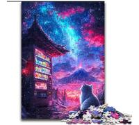 Puzzle per adulti, 1000 pezzi Gatto sotto il Monte Fuji Puzzle difficili per adulti Ideale regalo di compleanno o per le vacanze, Gioco di società Giocattolo 26X38CM