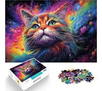 Puzzle per adulti, 1000 pezzi, gatto spaziale arcobaleno, gioco impegnativo, 26 x 38 cm, antistress vacanza a casa, passatempo per adolescenti dai 14 anni in su