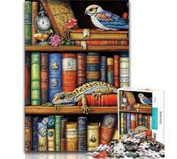 Puzzle per adulti 1000 pezzi Geco sulla libreria 1000 pezzi per adulti ideali come regali per tutta la famiglia adatti per 14 persone 75x50cm