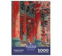 Puzzle Per Adulti 1000 Pezzi Geisha Temple Sakura Puzzle Per Adolescenti Giochi Rilassanti Un'opera D'arte Regali Unici Per Compleanno E Natale 70x50cm/1000pcs