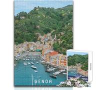 Puzzle per adulti 1000 pezzi Genova Divertimento in famiglia e serata di giochi Antistress Regali di Babbo Natale segreto Dimensioni 38x52cm
