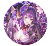 Puzzle per adulti 1000 pezzi Genshin Impact Raiden Shogun Puzzle rotondi 1000 pezzi per adulti Perfetto per decorazioni per la casa, compleanni, feste e regali 67,5x67,5 cm