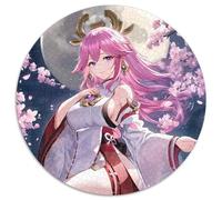 Puzzle per adulti 1000 pezzi Genshin Impact Yae Miko Puzzle rotondi 1000 pezzi per adulti Perfetto per decorazioni per la casa, compleanni, feste e regali 67,5x67,5 cm