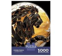Puzzle Per Adulti 1000 Pezzi Geometric Lion with Gold And Marble Puzzle Rompicapo Gioco Difficile Regali Difficili Per Amici E Familiari 38x26cm/1000pcs