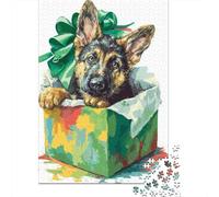 Puzzle Per Adulti 1000 Pezzi German Shepherd Dog Gift Box Puzzle Per Adolescenti Giochi Rilassanti Un'opera D'arte Regali Unici Per Compleanno E Natale 70x50cm/1000pcs