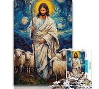 Puzzle per adulti 1000 pezzi Gesù 1000 pezzi per adulti, decorazione artistica da parete e idea regalo di compleanno per amici, ufficio a casa (dimensioni 75x50cm)