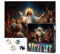 Puzzle per adulti, 1000 pezzi, Gesù Cristo, puzzle con Gesù Cristo, 1000 pezzi, per famiglie, gioco ideale per puzzle, appassionati, giovani, famiglia, giocattoli, dimensioni: 70 x 50 cm