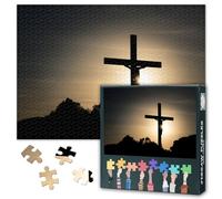 Puzzle per adulti, 1000 pezzi, Gesù Cristo sulla croce, puzzle impegnativi per adulti, puzzle da 27,5 x 19,7 pollici, gioco per donne, decorazione per la casa, regalo di compleanno (serie Christian)
