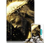 Puzzle per adulti 1000 pezzi Gesù dorato Puzzle da 1000 pezzi, giochi divertenti Ogni pezzo è unico - Gioco divertente per tutta la famiglia 26x38cm