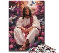 Puzzle per adulti 1000 pezzi Gesù tra i fiori, giocattoli educativi per l'apprendimento, giochi per famiglie, regali e compleanni unici (38x26cm)