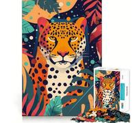 Puzzle per adulti 1000 pezzi Ghepardo Astratto Piatto Esatto Bordo Arte Concentrazione Gioco di costruzione Gioco rilassante Decorazione murale natalizia (38x26cm)