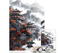 Puzzle per adulti 1000 pezzi Giappone Montagne nebbiose Giocattolo educativo Ottimi regali e giocattoli Gioco educativo Adatto per la decorazione della scrivania Dimensioni 38x52cm