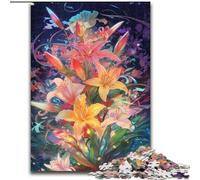 Puzzle per adulti 1000 pezzi Giglio radioso in legno, idea regalo unica per la casa fai da te 50x75cm, festa di compleanno per uomini e donne