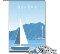 Puzzle per adulti 1000 pezzi Ginevra, giocattoli giochi educativi antistress che migliorano l'amore tra coppie 26x38cm