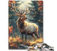 Puzzle per adulti 1000 pezzi Giocattoli e giochi educativi a forma di cervo nella giungla, antistress, adatti per la decorazione della scrivania, 50x75cm