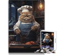 Puzzle per adulti, 1000 pezzi, giocattolo da chef, gatto, gioco intellettuale, sfida difficile, idee regalo, dimensioni 50x75cm