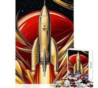 Puzzle per adulti 1000 pezzi giocattolo di lancio di razzi dorati decorazione da parete regalo per donne e uomini gioco pratico per migliorare l'amore tra coppie dimensioni 38x52cm